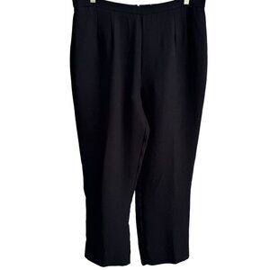 Coldwater Creek Womens High-Waisted Black Pleat Back Zipper Dress Pants Trousers